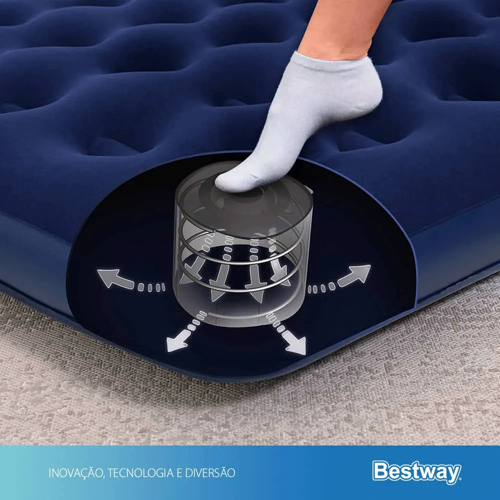 Colchão Inflável Casal Bestway com Inflador Embutido – 300kg, Conforto e Praticidade para Todas as Ocasiões