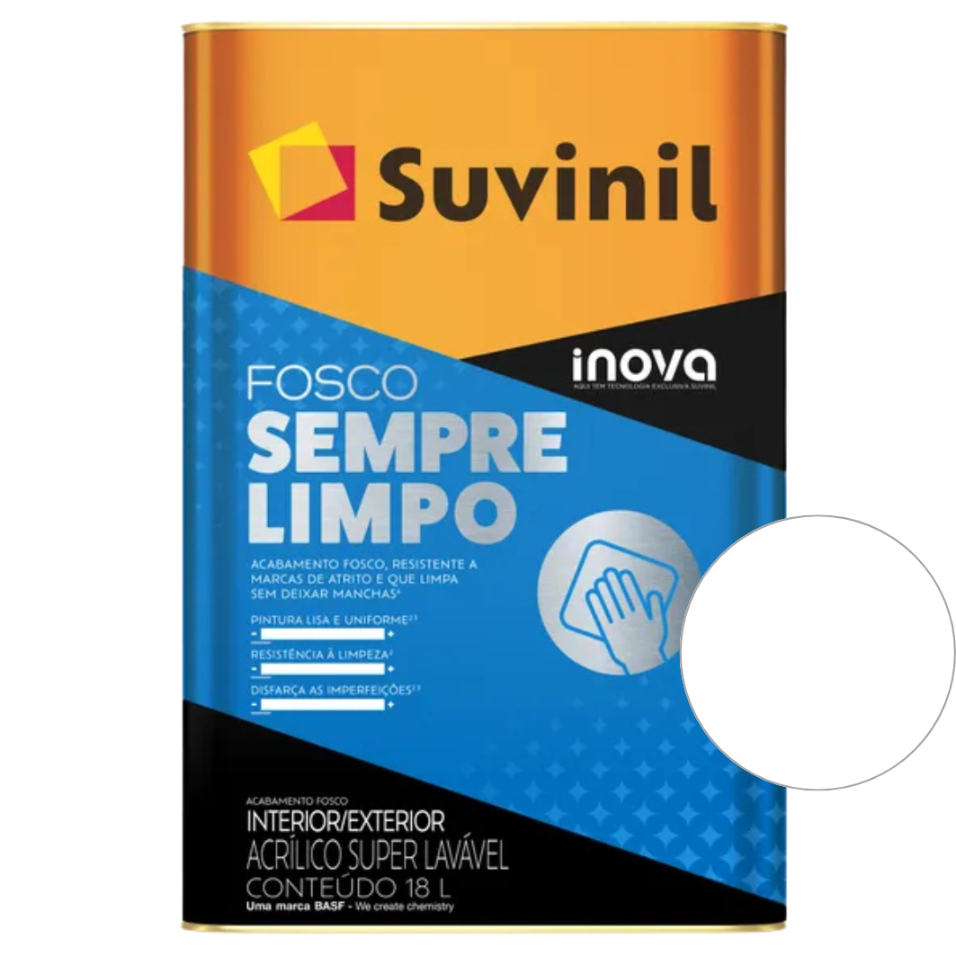 Tinta Suvinil Acrílico Super Lavável Branco Fosco Sempre Limpo