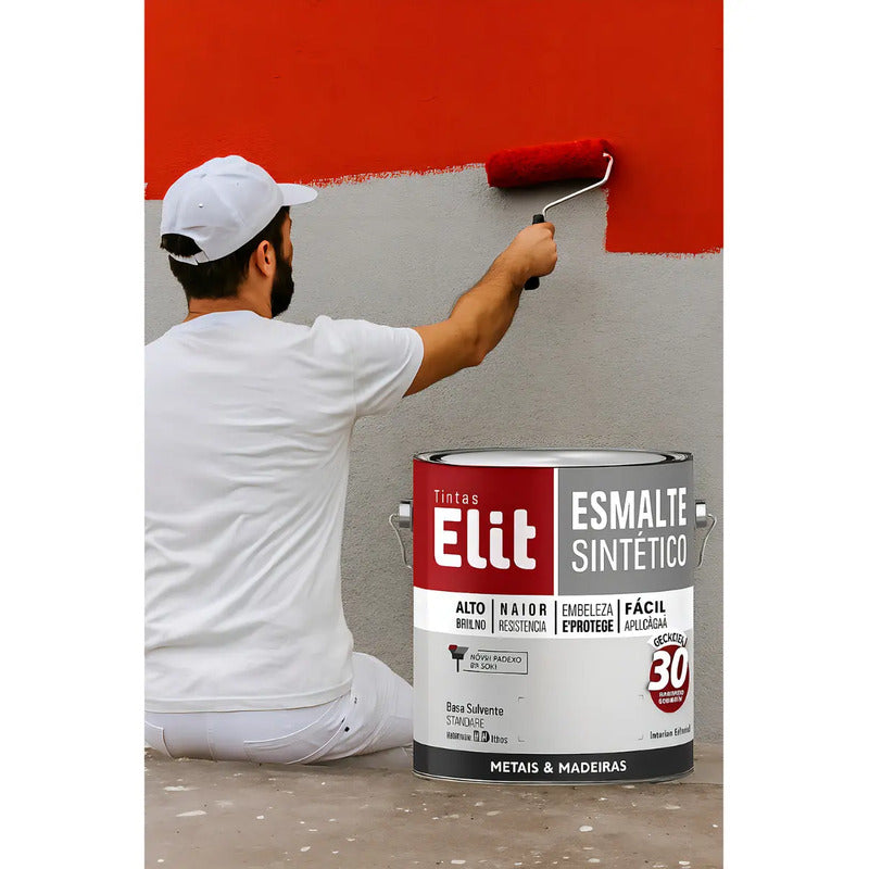 Tinta Esmalte Sintético Elit 3,6l Metais Madeiras Brilho Cor Tabaco