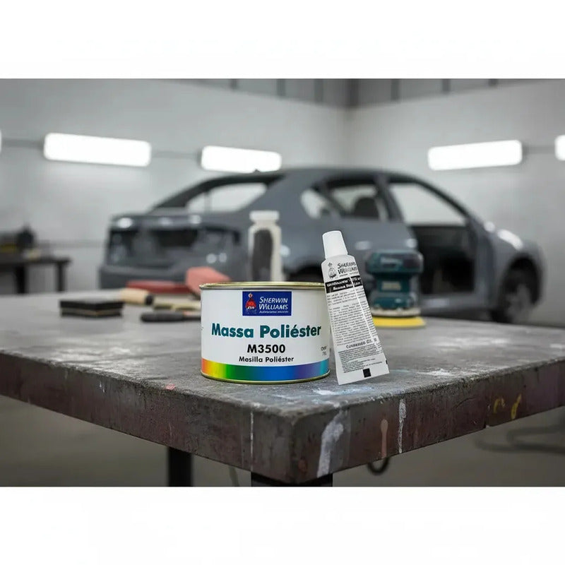 Massa Poliéster Sherwin Williams M3500 750g + Cat Lazzuril