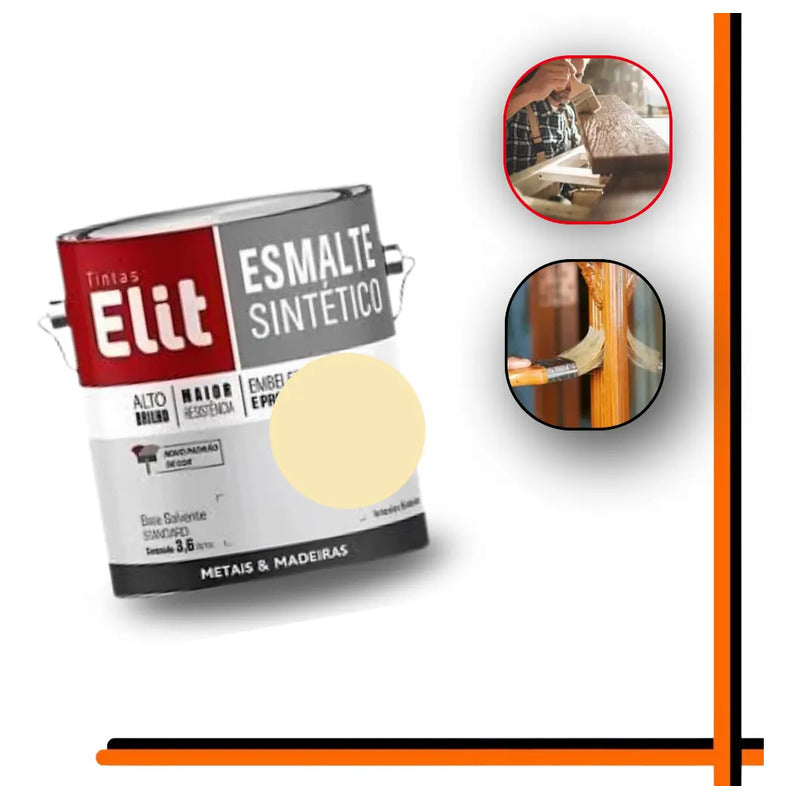 Tinta Esmalte Sintético Elit 3,6l Metais Madeiras Brilho