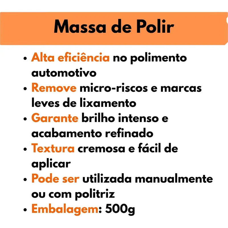 Massa De Polir 2 Maxi Corte 500g Maxi Rubber - Uso Automotiv