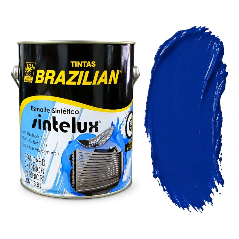 Esmalte Sintético Sintelux Alto Brilho  Brazilian Tintas 3,6 Azul Del Rey Brilho