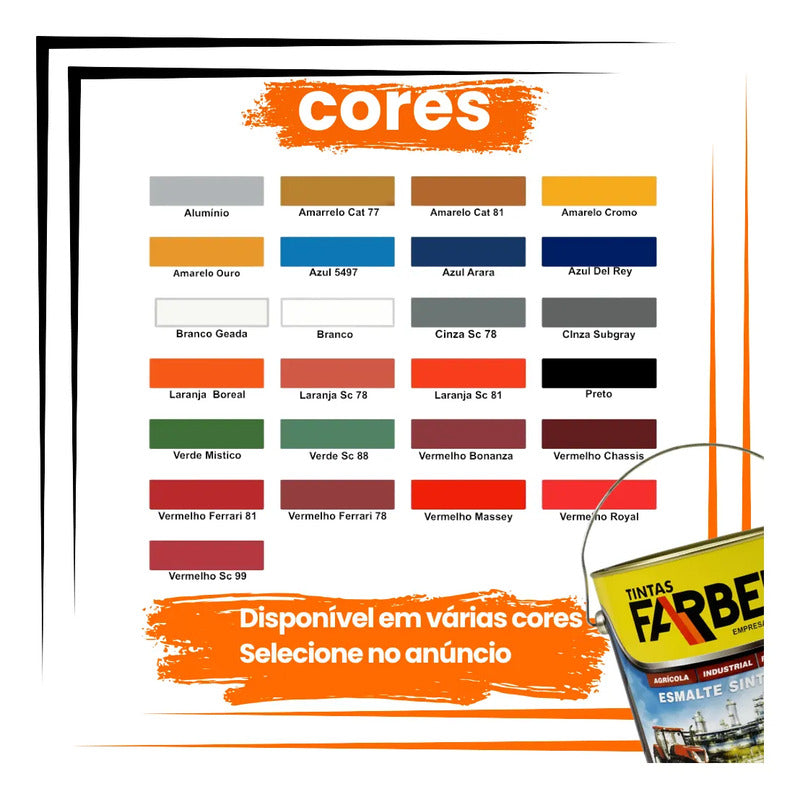 Esmalte Industrial Automotivo 3,6l Farben Varias Cores