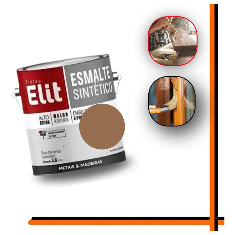 Tinta Esmalte Sintético Elit 3,6l Metais Madeiras Brilho