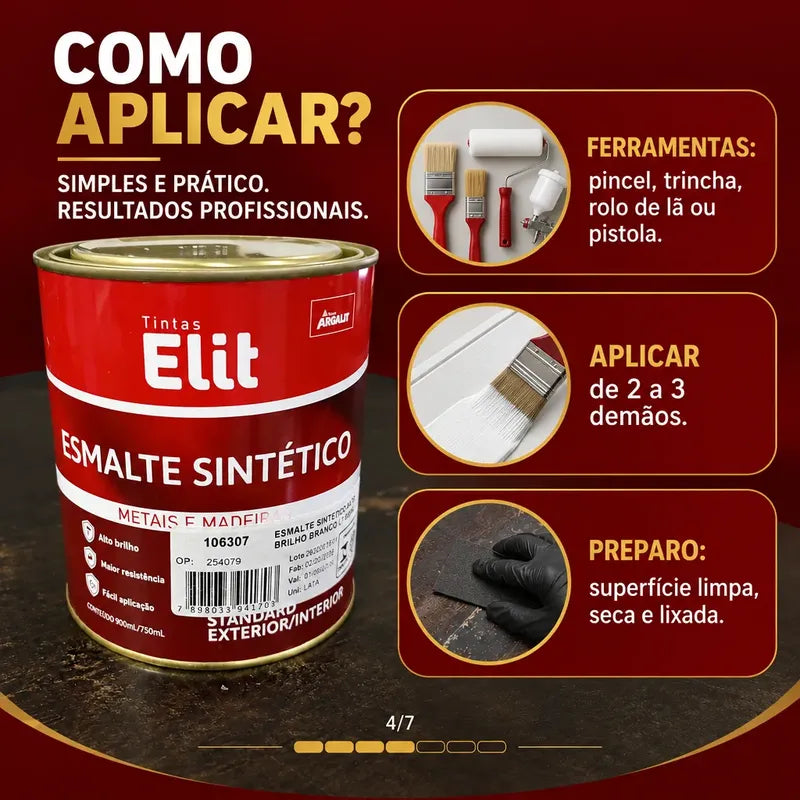Esmalte Sintético Brilhante Elit 900ml Várias Cores Azul França