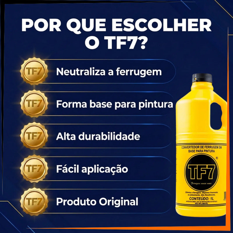 Convertedor De Ferrugem Tf7 1 Litro Neutralizador Ferrugem Amarelo