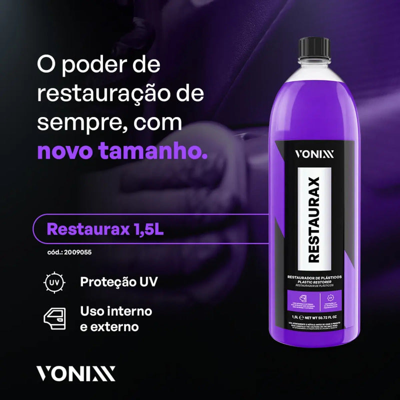 Restaurax 1,5 Litros Restaurador De Plásticos Automotivo Vonixx