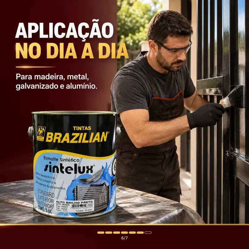 Esmalte Sintético Sintelux Alto Brilho  Brazilian Tintas 3,6 Amarelo Ouro Brilhante