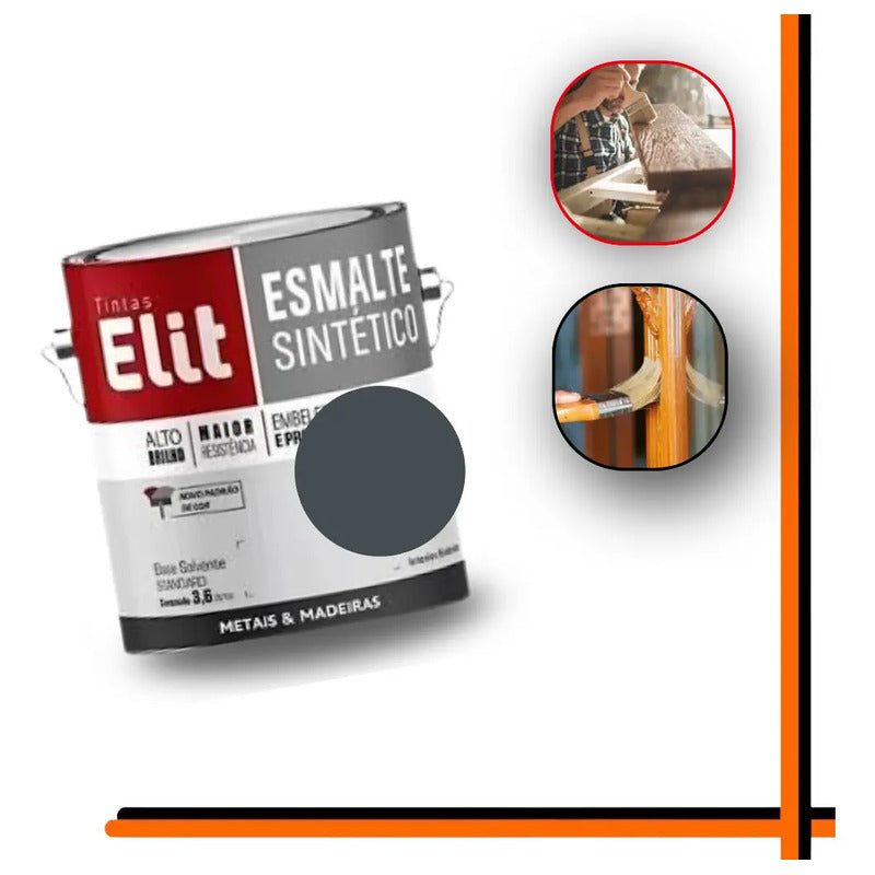Tinta Esmalte Sintético Elit 3,6l Metais Madeiras Brilho