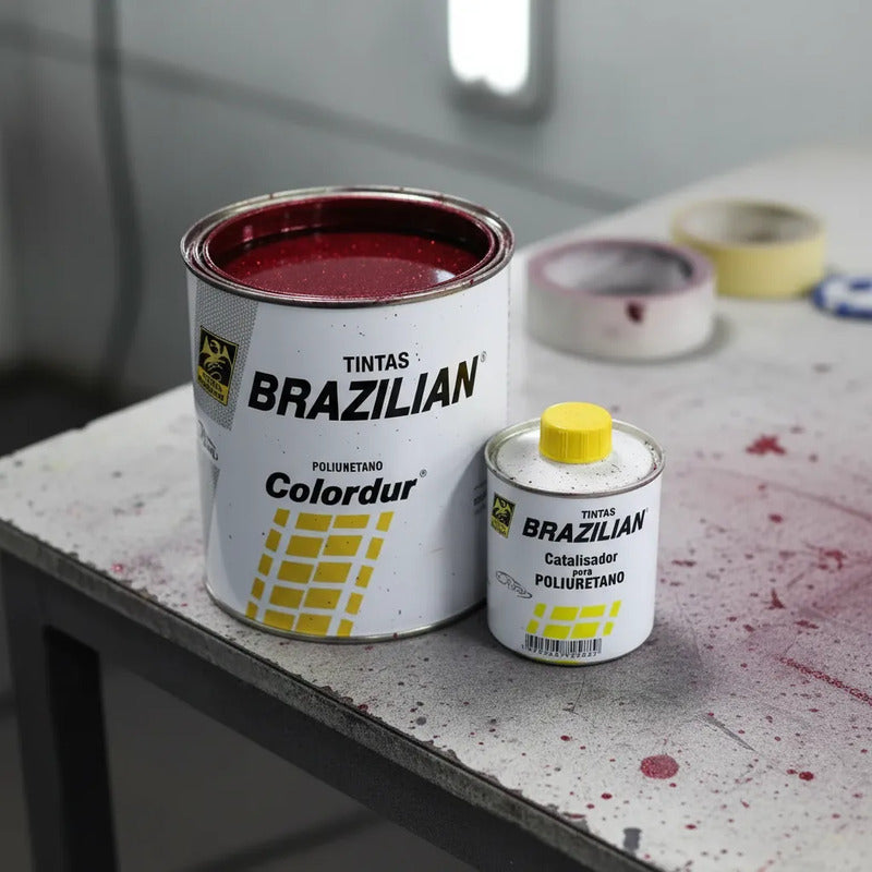 Tinta Pu Vermelho Flash 675ml + Catalisador Brazilian