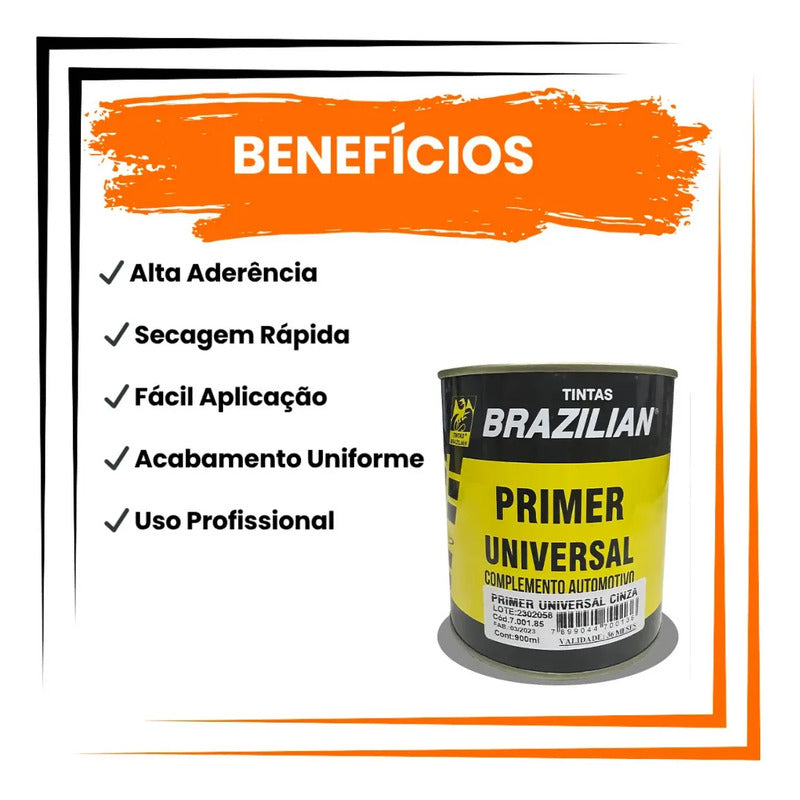 Primer Universal Branco Brazilian 900ml Automotivo E Madeira