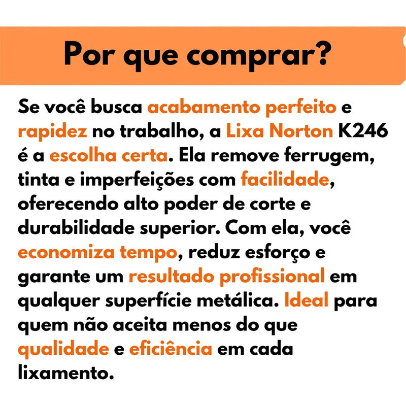 Lixa Para Ferro Norton K246 Vários Grãos - 10 Folhas