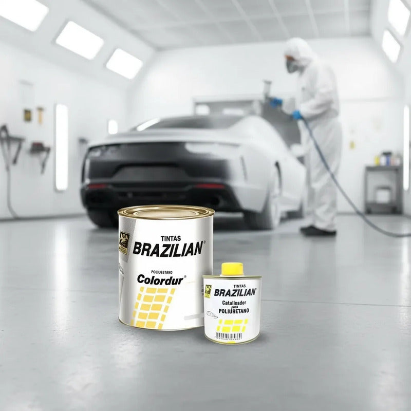 Tinta Pu Branco Fosco 675ml + Catalisador Brazilian