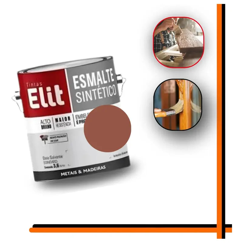 Tinta Esmalte Sintético Elit 3,6l Metais Madeiras Brilho