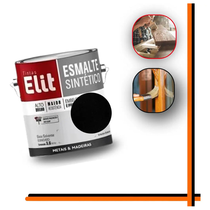 Tinta Esmalte Sintético Elit 3,6l Metais Madeiras Brilho