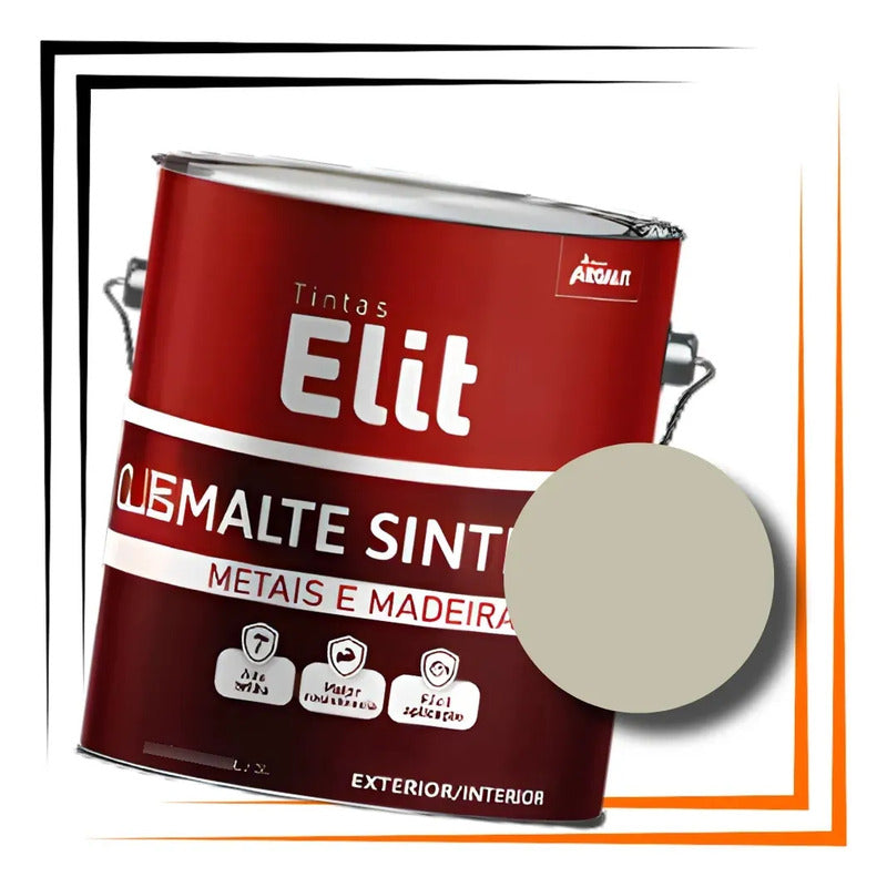 Tinta Esmalte Sintetico Elit 3,6l Secagem Rapida Alto Brilho Platina Brilhante