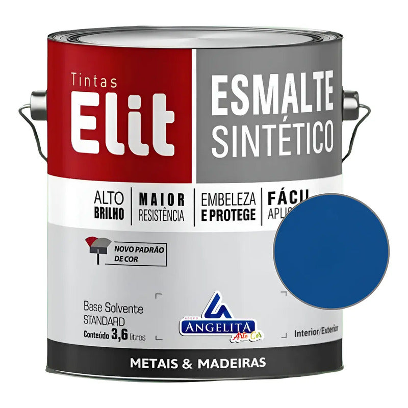 Esmalte Sintético Elit 3,6l Cores Brilhantes Metais/madeir Cor Azul França