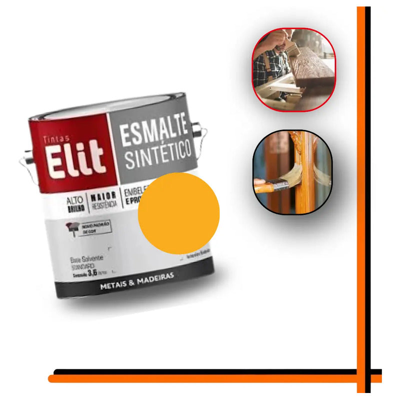 Tinta Esmalte Sintético Elit 3,6l Metais Madeiras Brilho