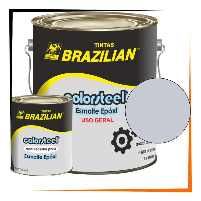 Tinta Epóxi Alta Resistência + Endurecedor 3,6l Kit Profissi Cinza N8 Brilhante