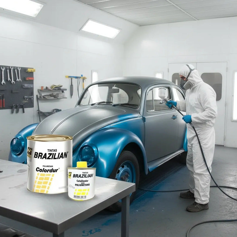 Tinta Pu Azul Caicara Vw 74 675ml + Catalisador Brazilian