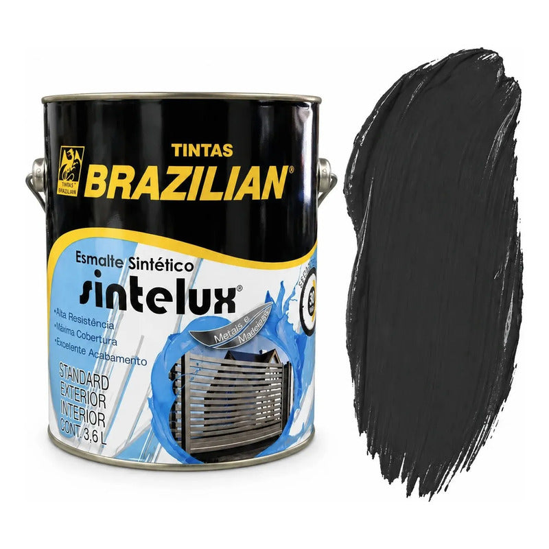 Esmalte Sintético Sintelux Alto Brilho  Brazilian Tintas 3,6 Cinza-escuro Brilhante