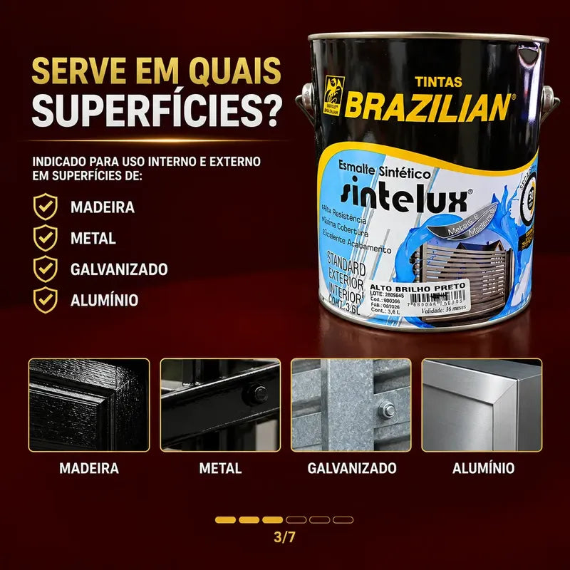 Esmalte Sintético Sintelux Alto Brilho  Brazilian Tintas 3,6 Marrom Brilhante