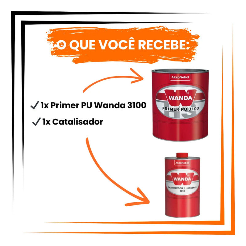 Primer Pu Wanda 3100 Automotivo + Catalisador Profissional