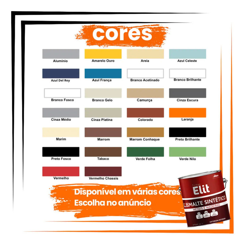 Tinta Esmalte Sintetico Elit 3,6l Secagem Rapida Alto Brilho Branco Brilhante