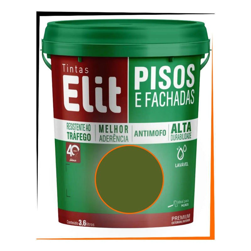 Tinta Para Piso Acrílica 3,6l Elit Alta Resistência Verde Fosco