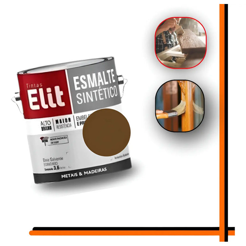 Tinta Esmalte Sintético Elit 3,6l Metais Madeiras Brilho