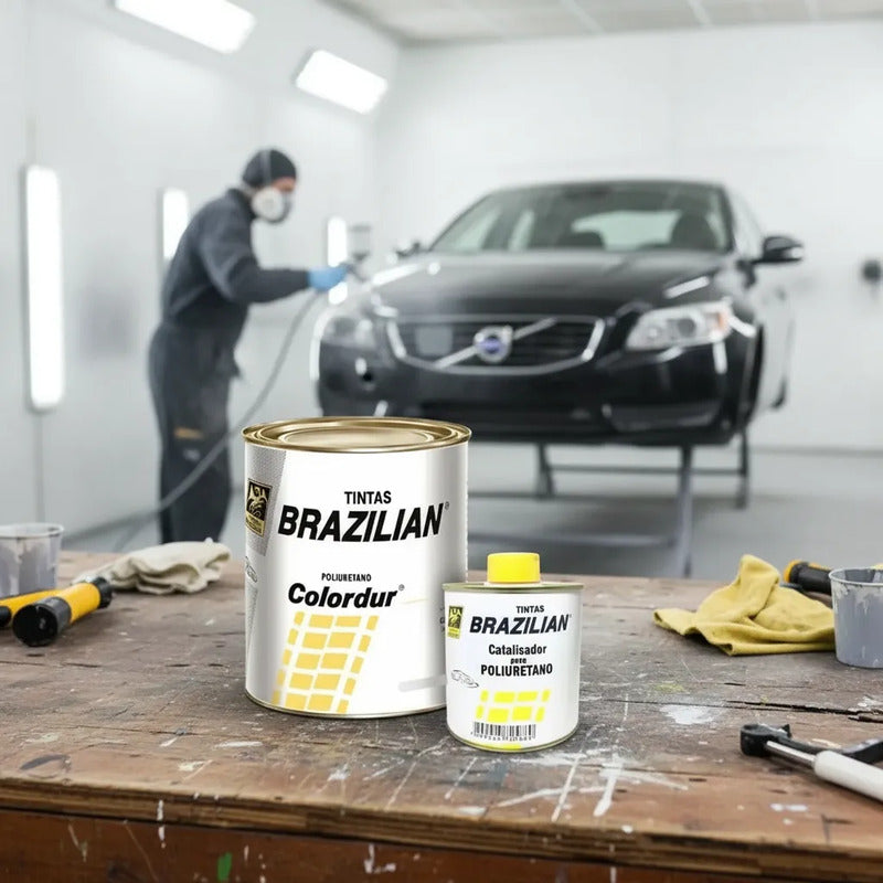 Tinta Pu Branco Inv. Volvo 89 675ml + Catalisador Brazilian