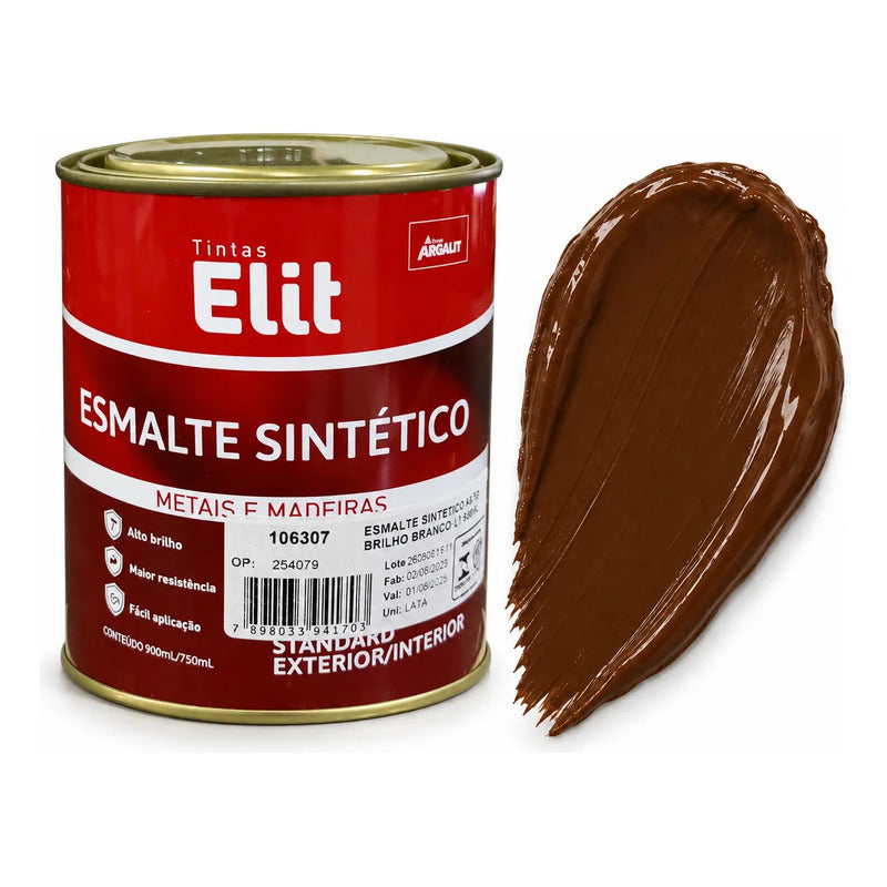 Esmalte Sintético Brilhante Elit 900ml Várias Cores Tabaco