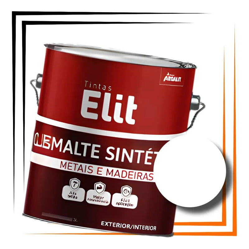 Tinta Esmalte Sintetico Elit 3,6l Secagem Rapida Alto Brilho Branco Brilhante