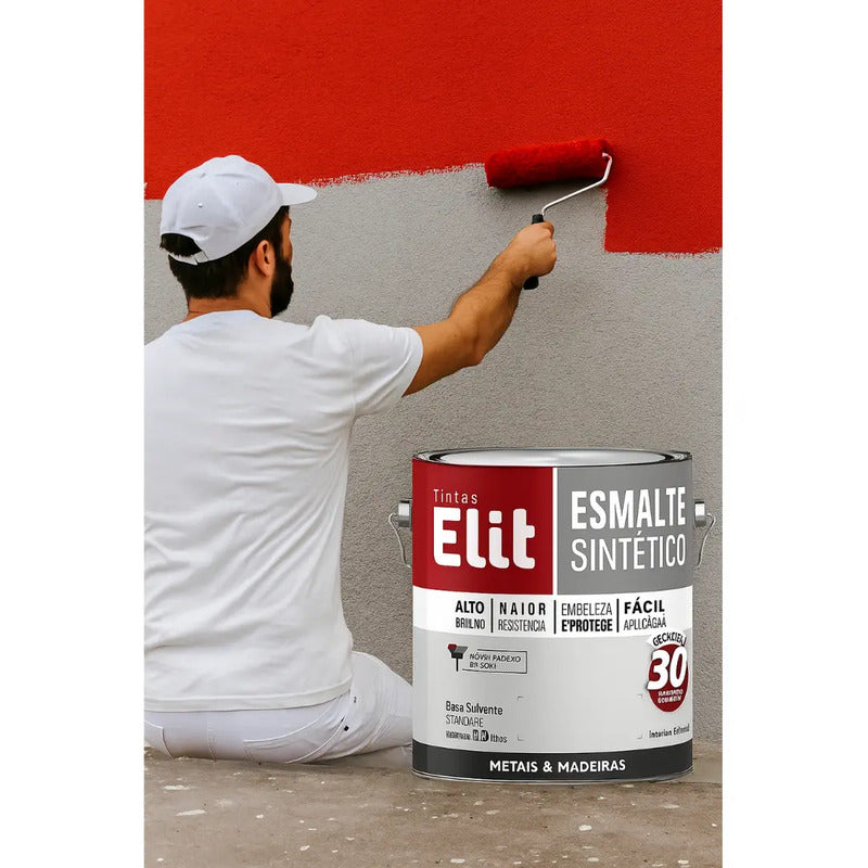 Tinta Esmalte Sintético Elit 3,6l Metais Madeiras Brilho Cor Verde Nilo