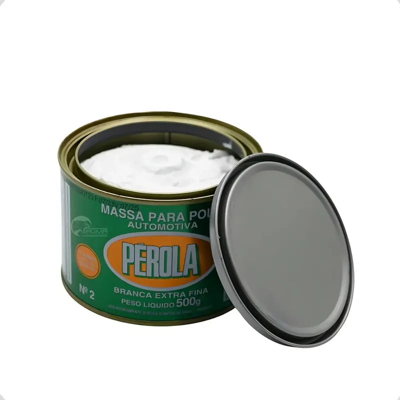 Massa De Polir Automotiva Pérola Extra Fina N 2 Carnaúba 500g Branca