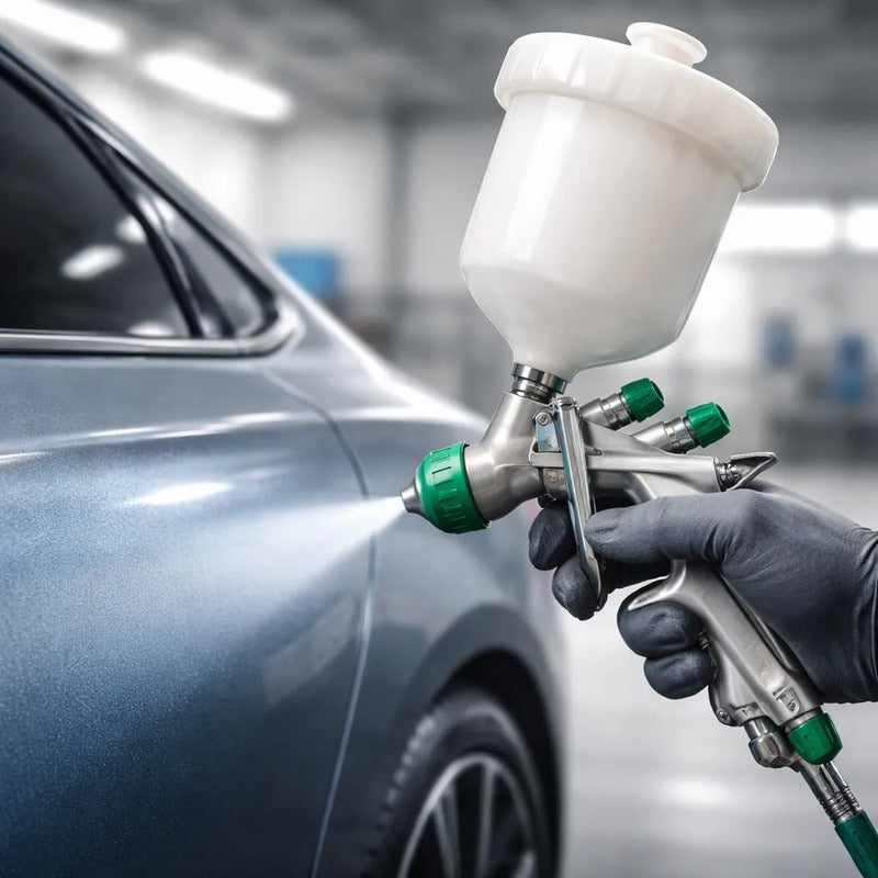 Pistola Repintura Profissional Automotiva Hvlp Prata