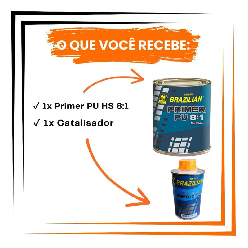 Primer Pu Super Brazilian + Catalisador 900ml Cinza