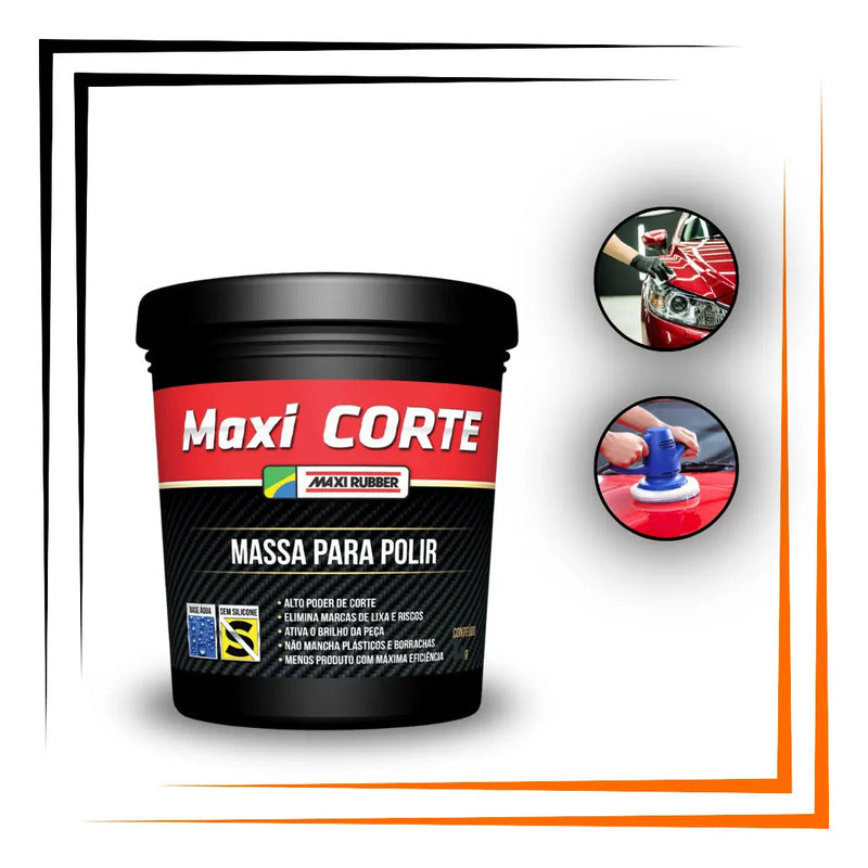 Massa P/ Polir Max Corte 1 Kg Maxi Rubber - Uso Automotivo Branco