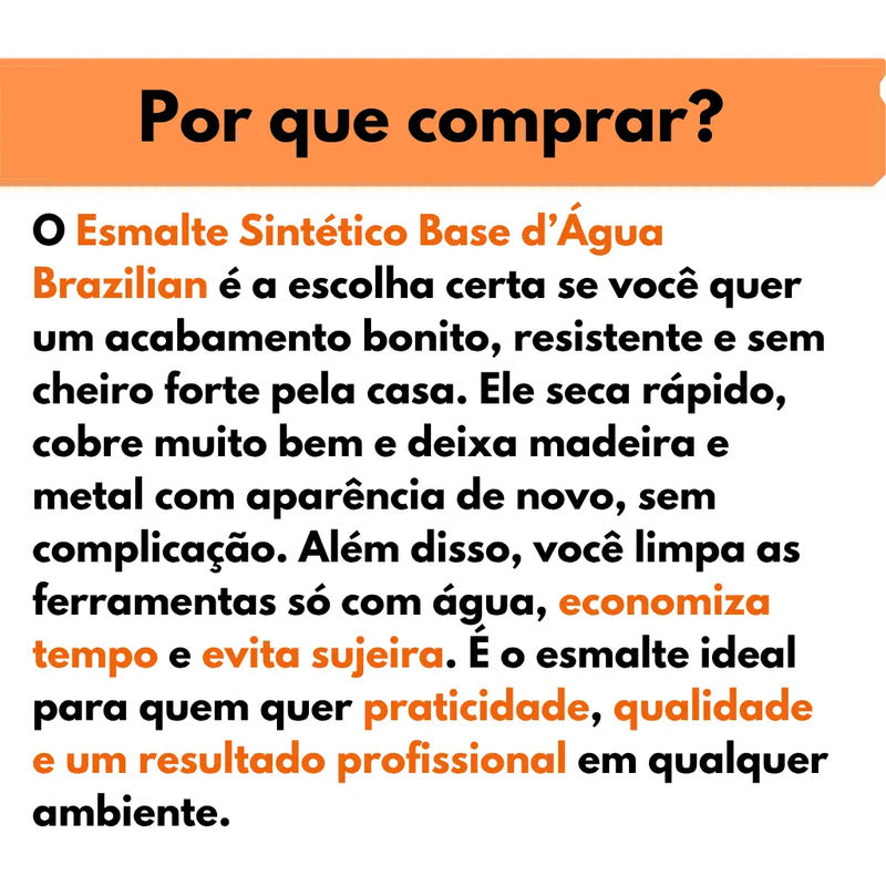 Esmalte Sintético Base D'agua Brazilian 900ml Alta Resist
