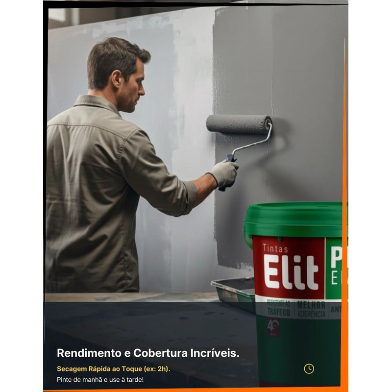 Tinta Para Piso Acrílica 3,6l Elit Alta Resistência Laranja Fosco