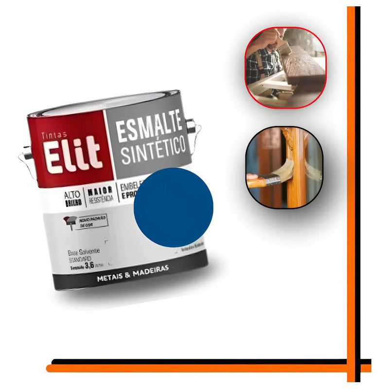 Tinta Esmalte Sintético Elit 3,6l Metais Madeiras Brilho