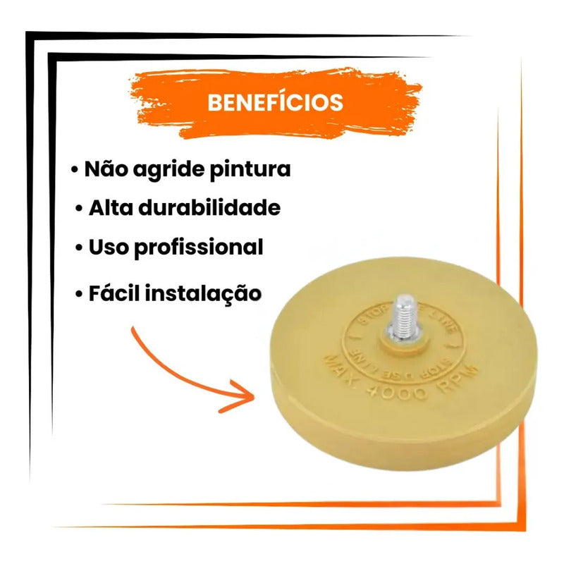 Disco Removedor De Cola E Adesivos Automotivo Profissional Marrom-claro
