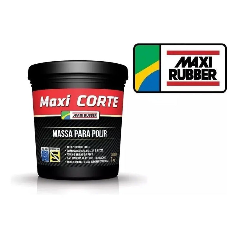 Massa Polir Maxi Rubber Polidor Corte Rápido 1 Kg Branco