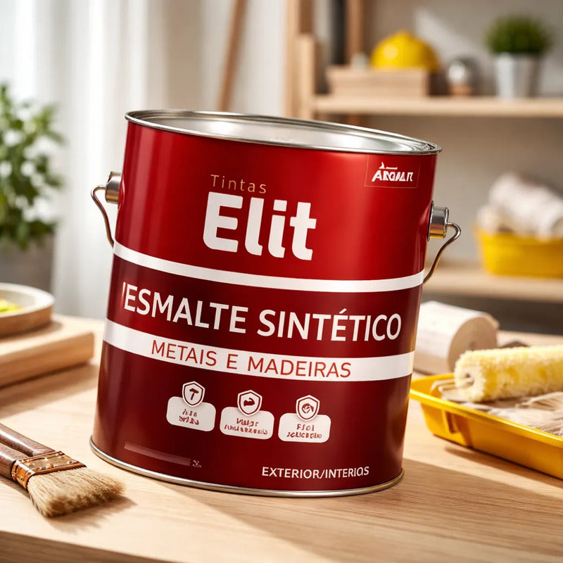 Tinta Esmalte Sintetico Elit 3,6l Secagem Rapida Alto Brilho Branco Fosco