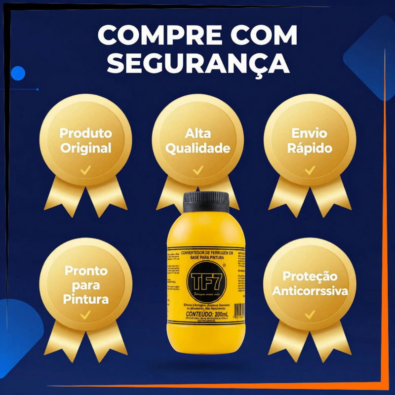 Convertedor De Ferrugem Tf7 200 Ml Neutralizador Ferrugem Amarelo