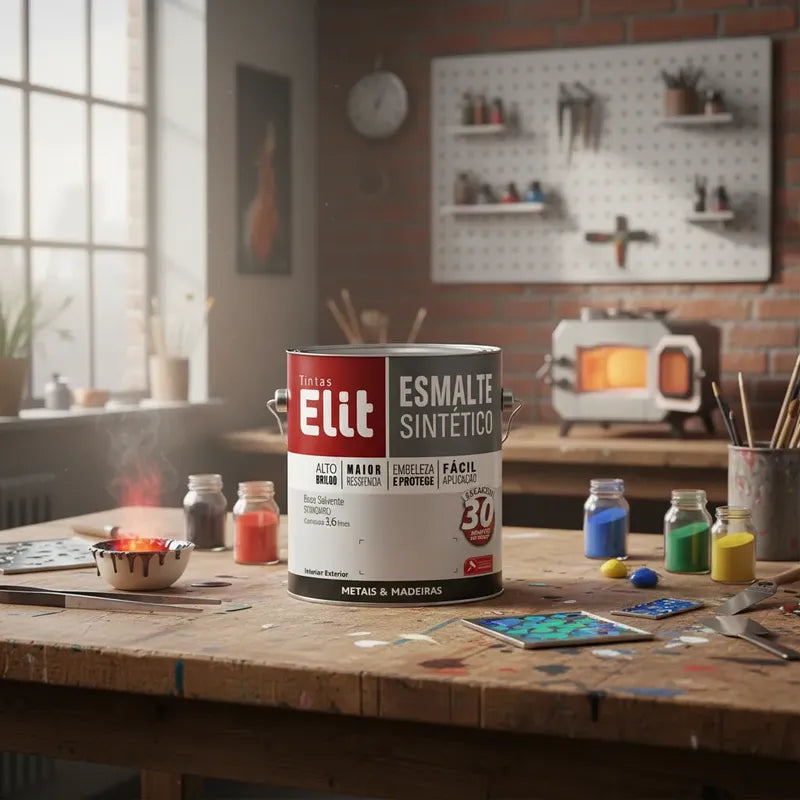 Tinta Esmalte Sintético Elit 3,6l Metais Madeiras Brilho Cinza Médio
