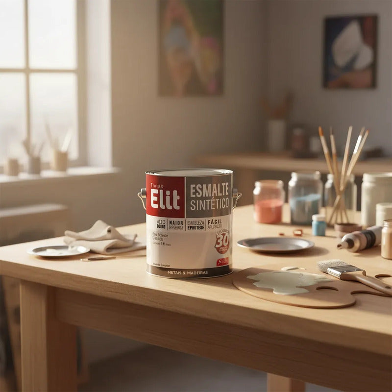 Tinta Esmalte Sintético Elit 3,6l Metais Madeiras Brilho Platina