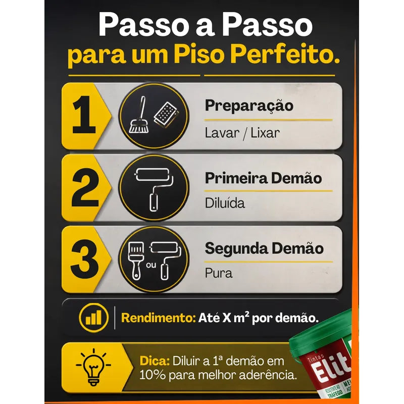 Tinta Para Piso Acrílica 3,6l Elit Alta Resistência Marrom Fosco