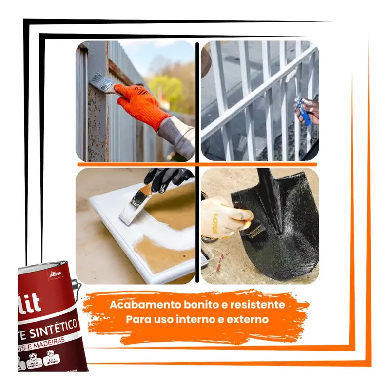 Tinta Esmalte Sintetico Elit 3,6l Secagem Rapida Alto Brilho Branco Brilhante